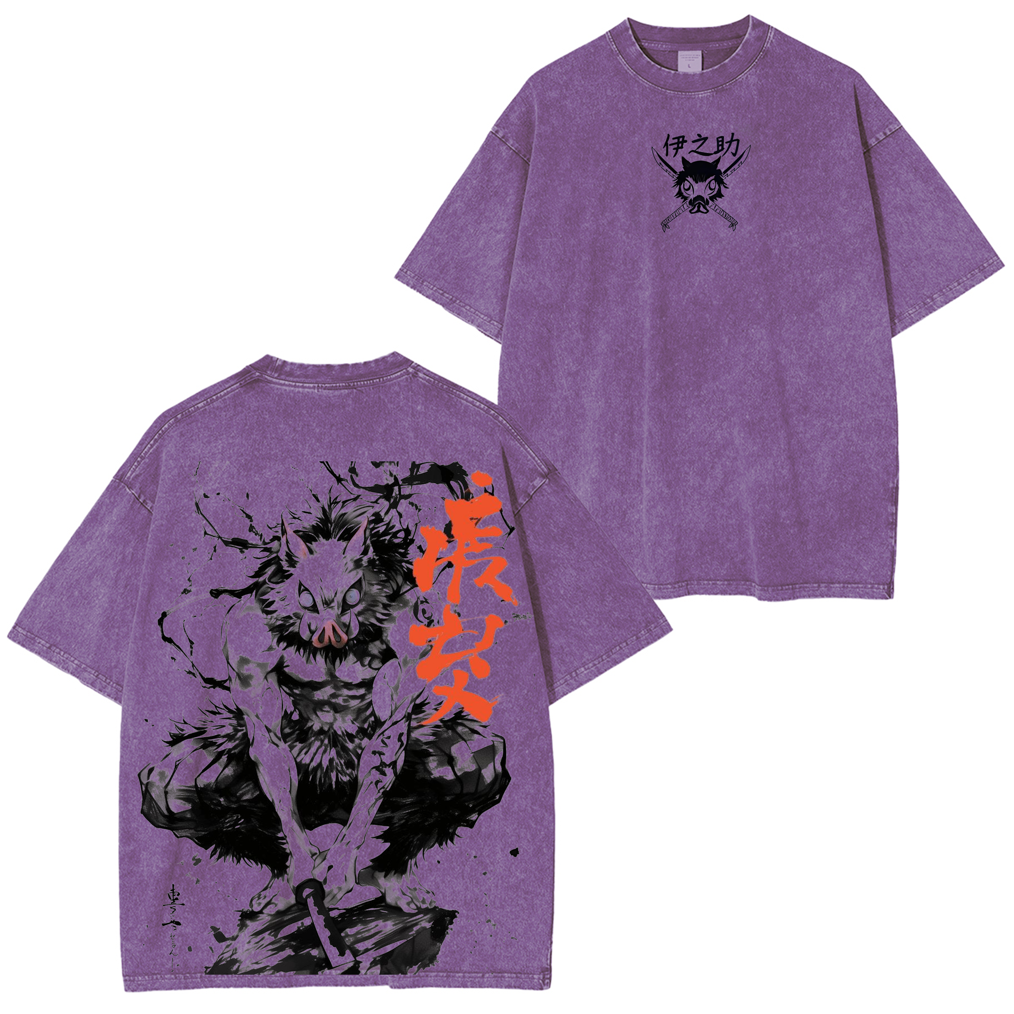 Hashibira Inosuke Demon Slayer Anime Unisex Washed T-Shirt