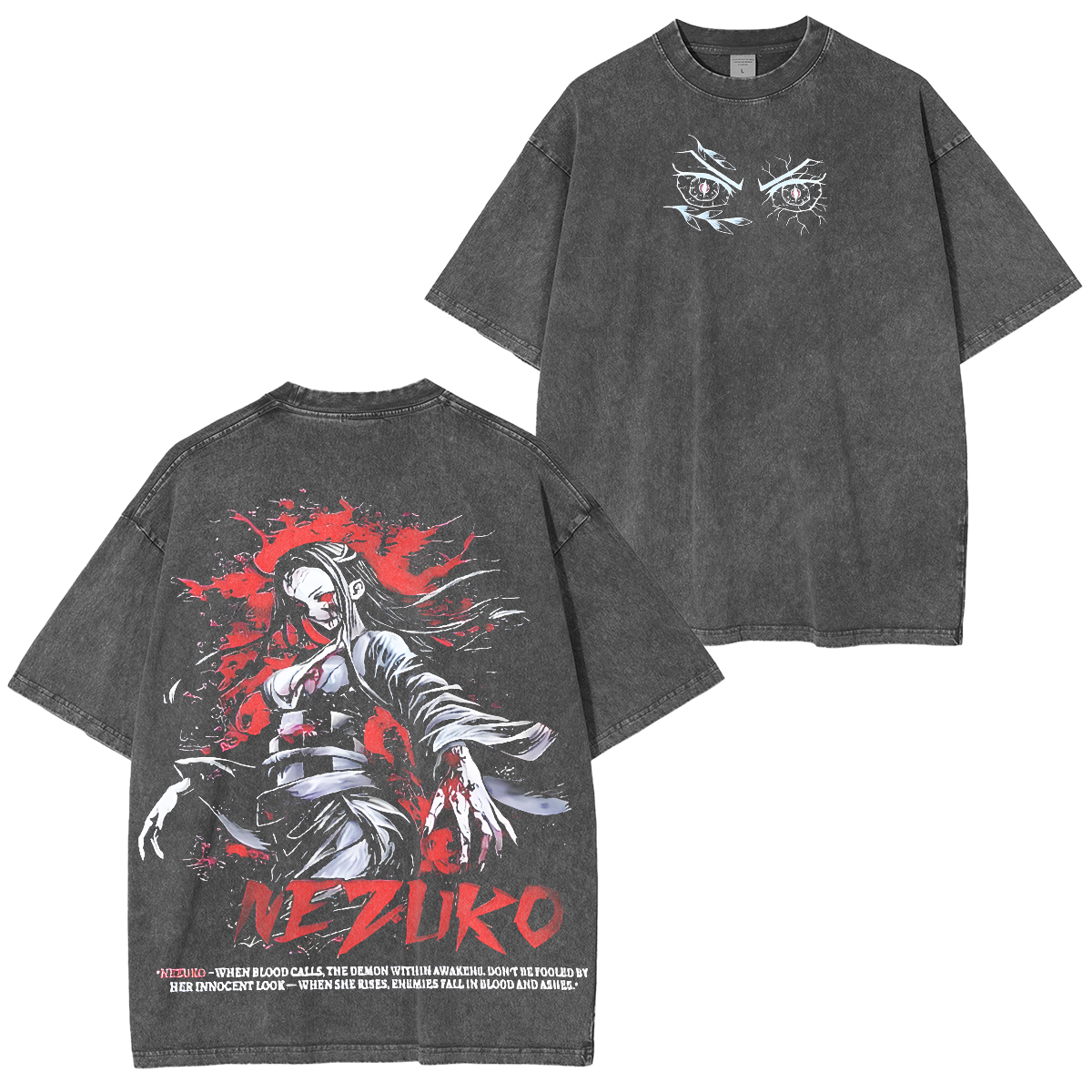 Camiseta Lavada Unisex Vintage Nezuko Kamado