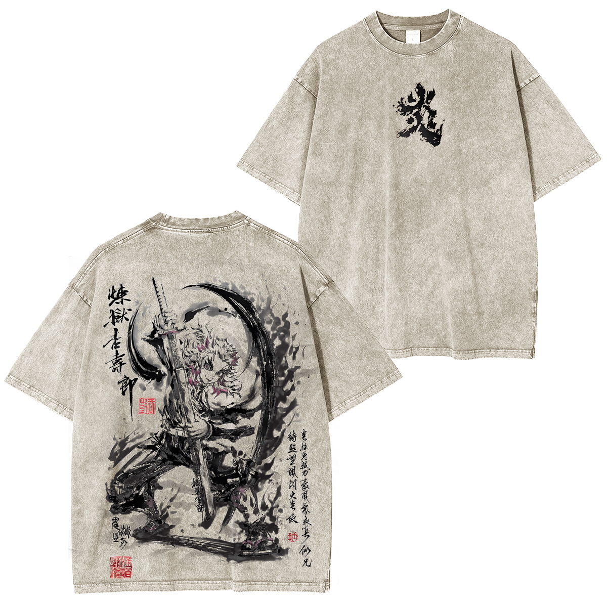 T-shirt vintage Anime Demon Slayer Kyojuro Rengoku