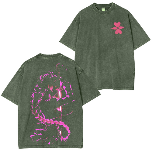 Mitsuri Kanroji-Demon Slayer T-shirt délavé unisexe