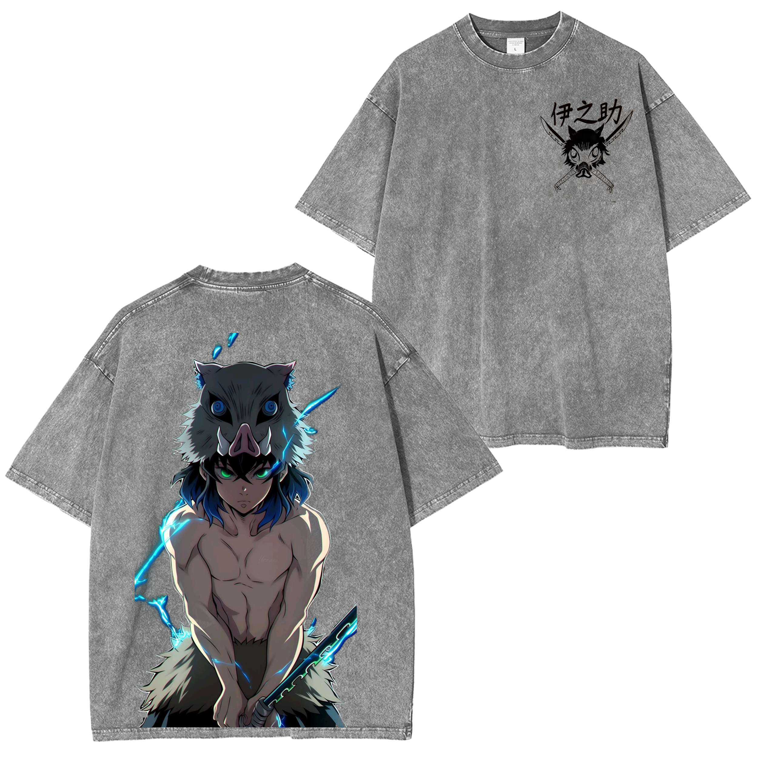 Camisetas lavadas unisex de Demon Slayer