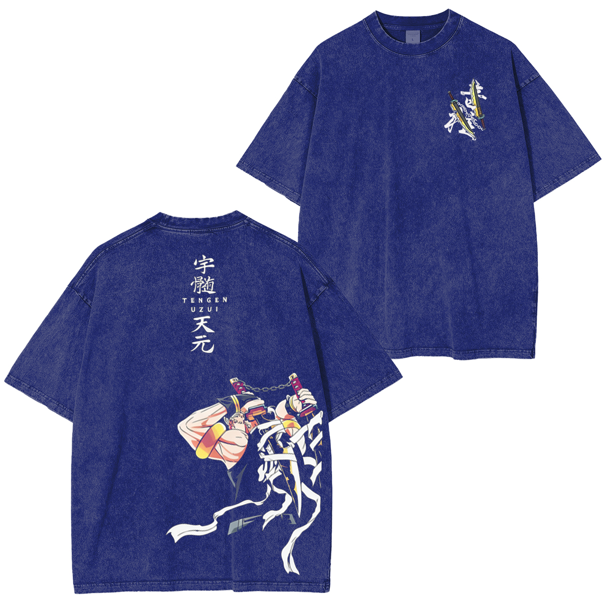 Camiseta "Demon Slayer" con efecto desgastado