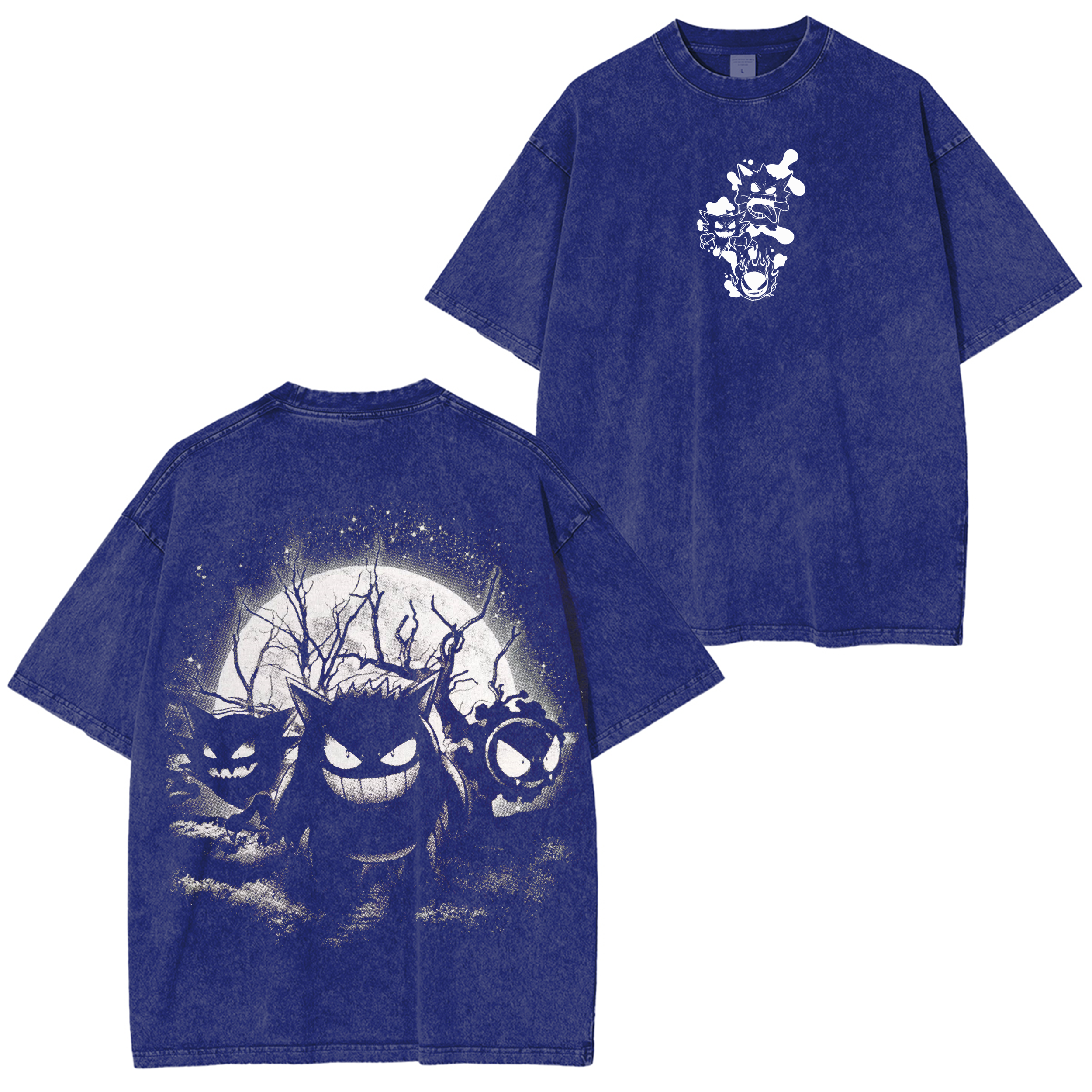 T-shirt Oversize Unisexe Gengar Famille Spectrum Ectoplasma Lumière Lunaire