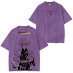 T-shirt lavé unisexe Demon Slayer Zenitsu Anime