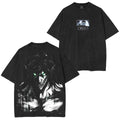 Retro Heavy Eren Yeager x Attack On Titan V2 Anime Double Printed Men's Vintage Tees Oversized Washed Tee