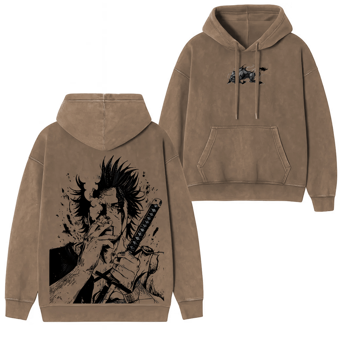 Sudadera con capucha unisex vintage de Yami Sukehiro x Black Bulls Black Clover Anime con doble estampado