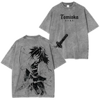 Camiseta Unisex Lavada Vintage Demon Slayer