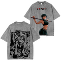 T-shirt unisexe Jujutsu Kaisen effet délavé