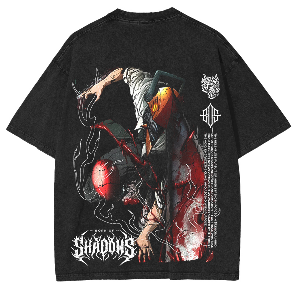 T-shirt unisexe Chainsaw Man « Denji » délavé vintage