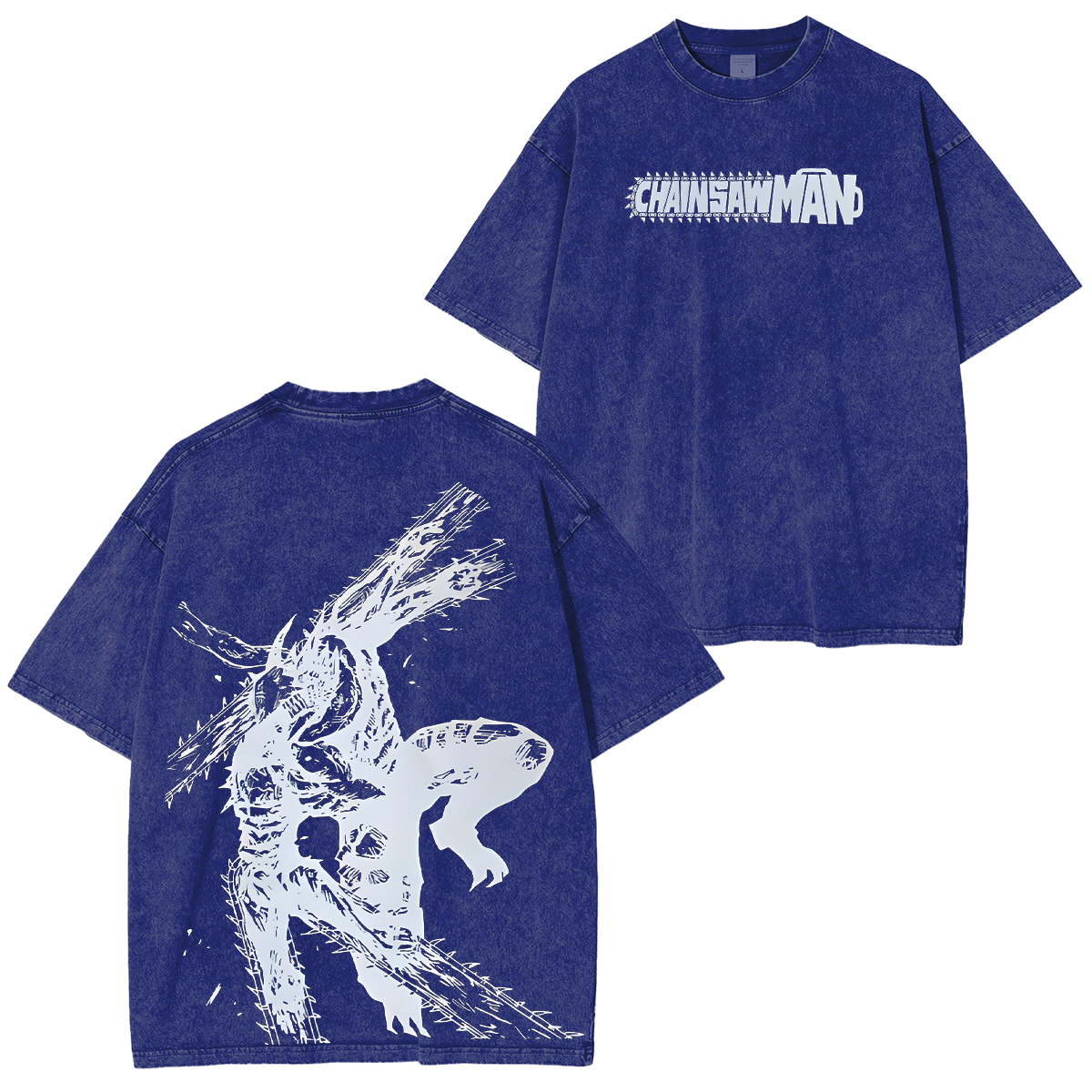 Camiseta unisex Chainsaw Man lavada estilo vintage