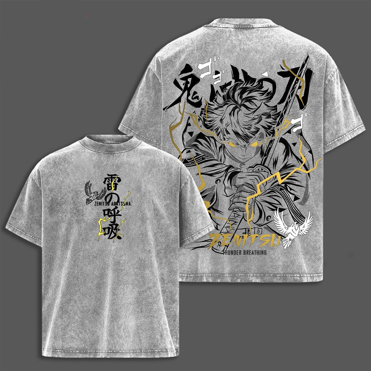 Zenitsu Demon Slayer Vintage Washed Unisex T-Shirt