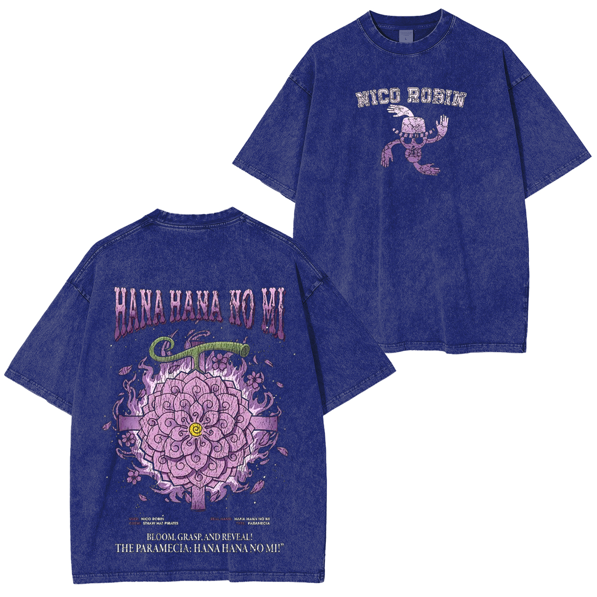 Hana Hana no Mi-One Piece Vintage Washed T-shirt/Crewneck/Hoodie