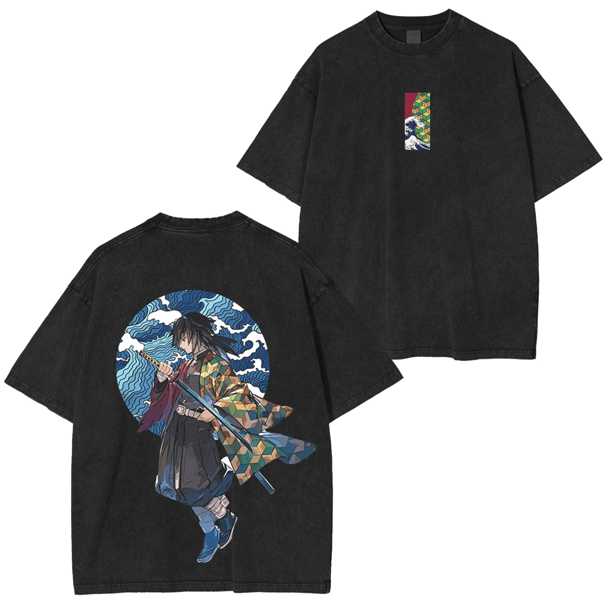 Giyu Tomioka - Water Hashira Vintage Washed T-shirt/Crewneck/Hoodie
