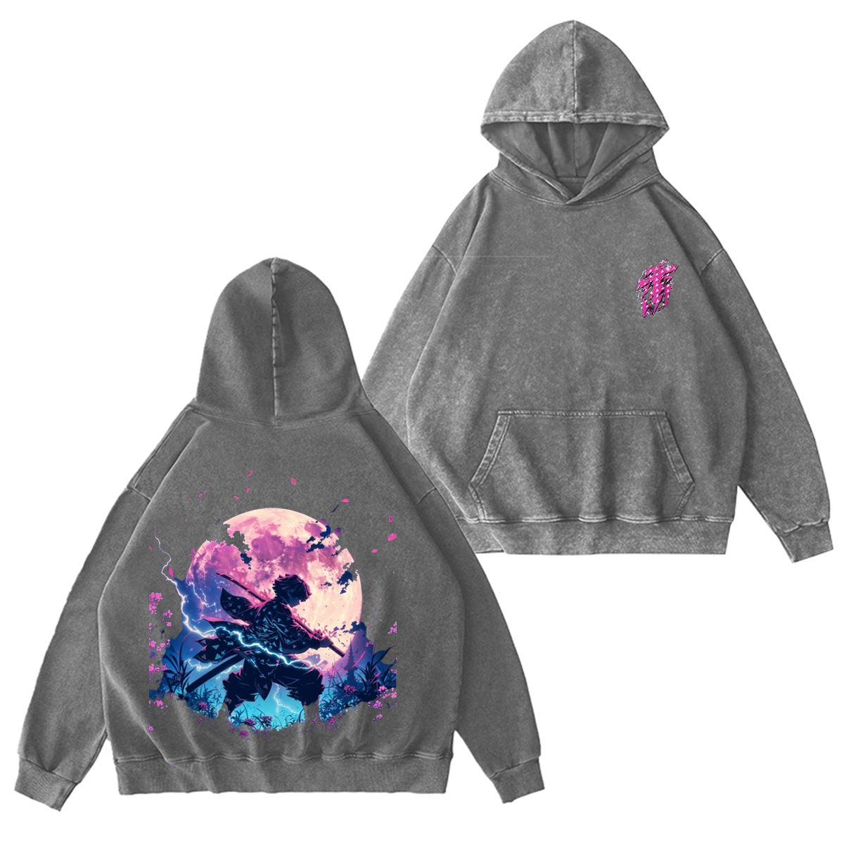 Demon Slayer vintage Zenitsu Washed T-shirt/Crewneck/Hoodie