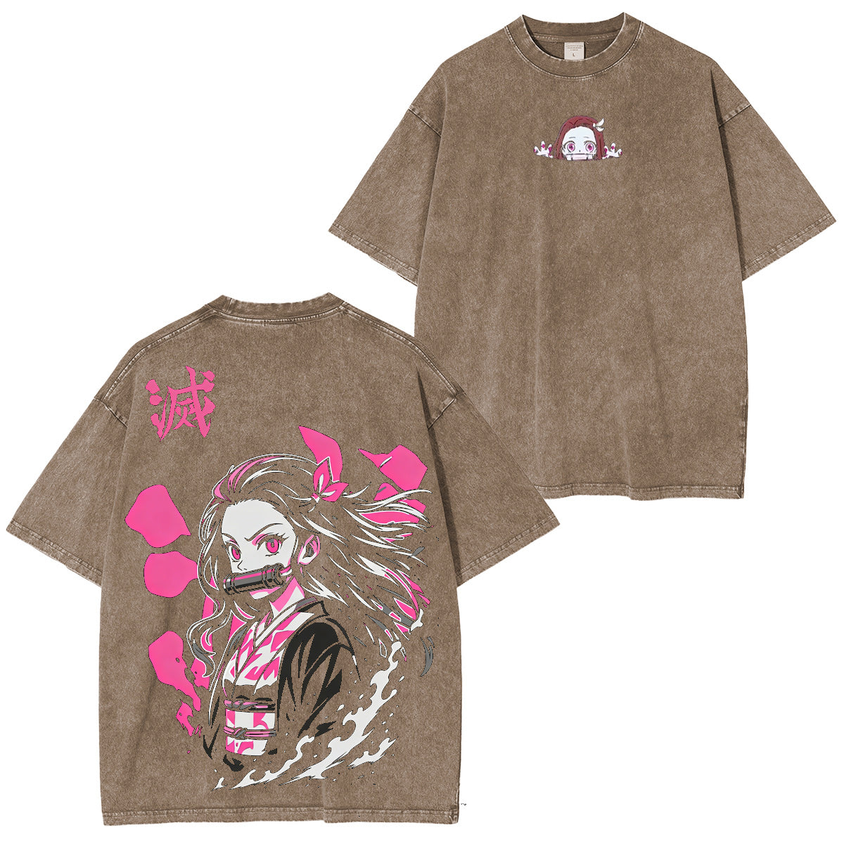 Camiseta/Sudadera/Sudadera con capucha lavada de Kamado Nezuko de Demon Slayer