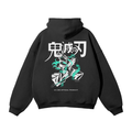 Sudadera con capucha "Memory of the Mist" estilo urbano, negra
