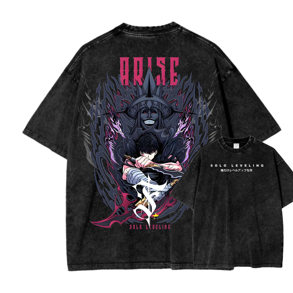 T-shirt unisexe délavé Solo-leveling 2503010752