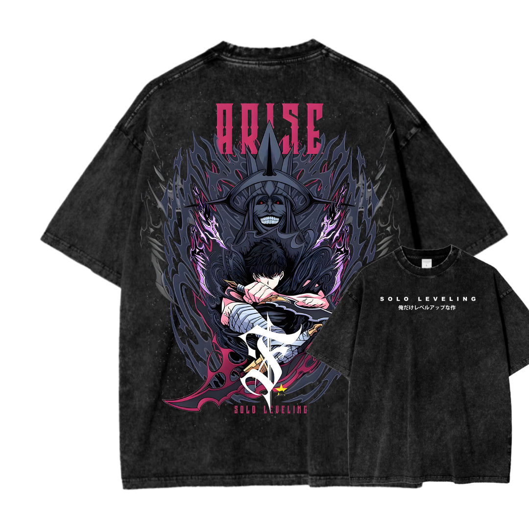T-shirt unisexe délavé Solo-leveling 2503010752