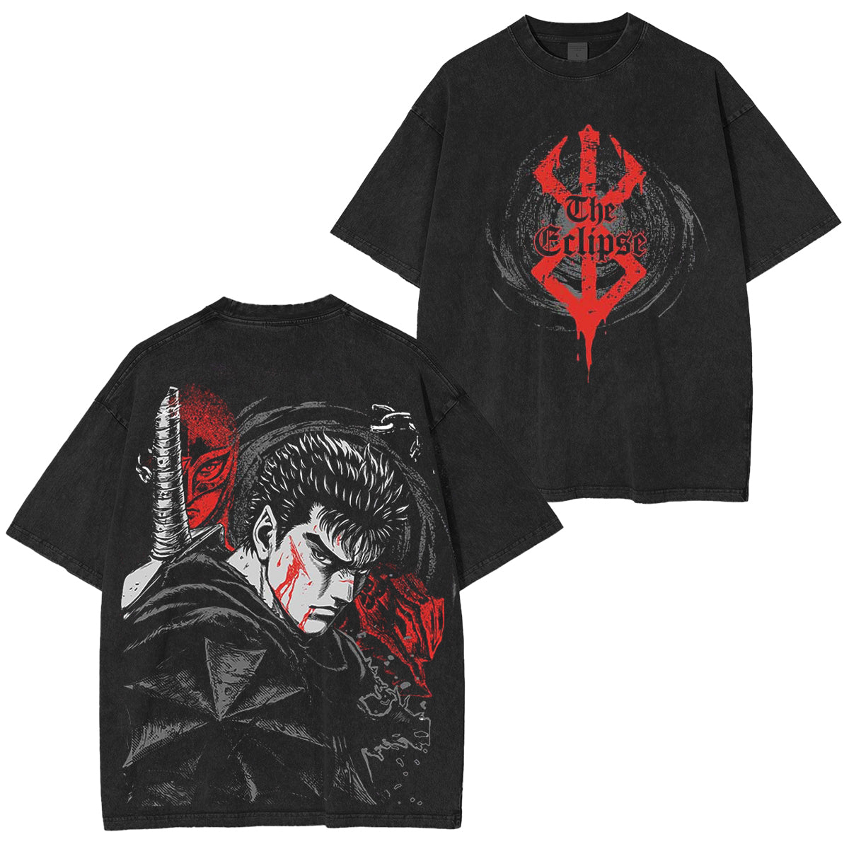 Camiseta lavada unisex de Berserk