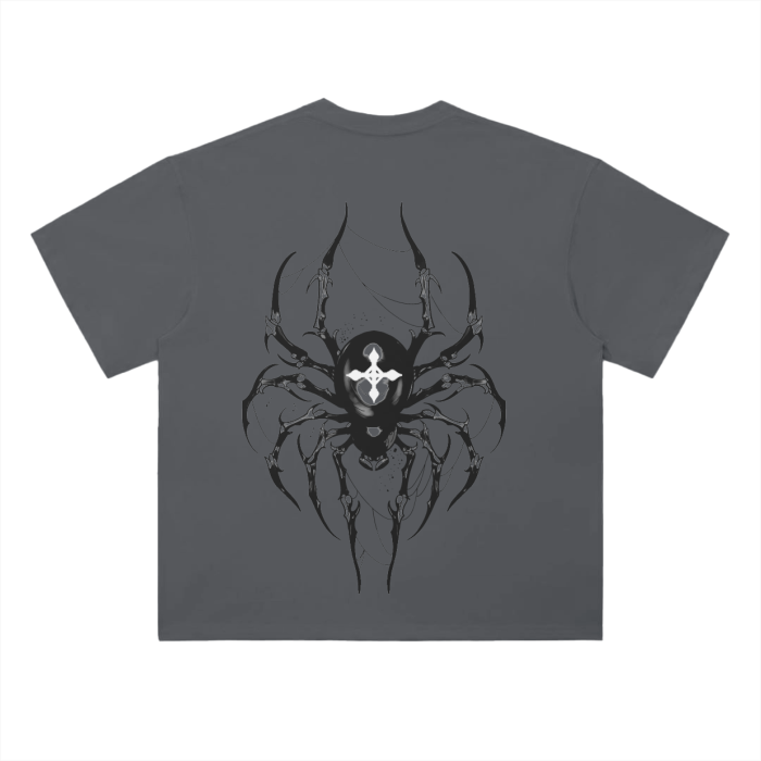Camisa de Streetwear Araña Carisma Oscuro Gris Peso Pesado