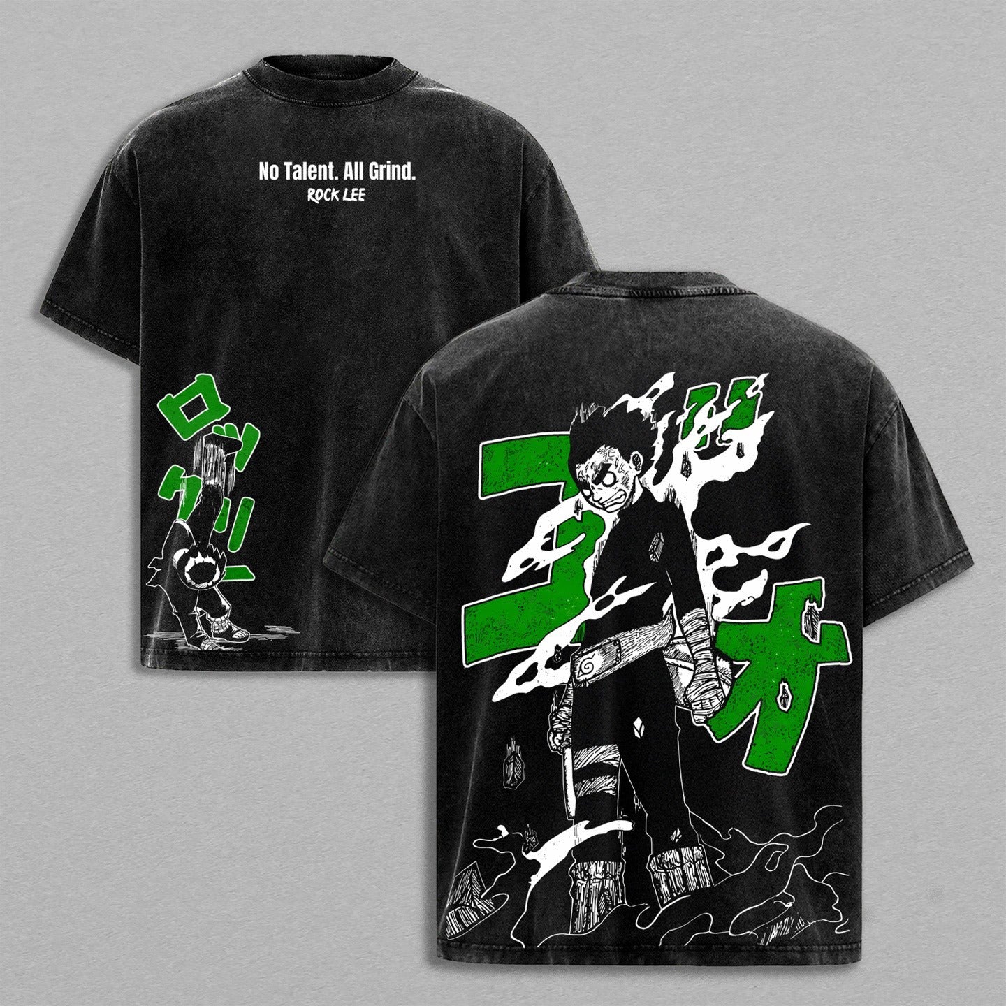 T-shirt/pull ras du cou/sweat à capuche Rock Lee Anime délavé