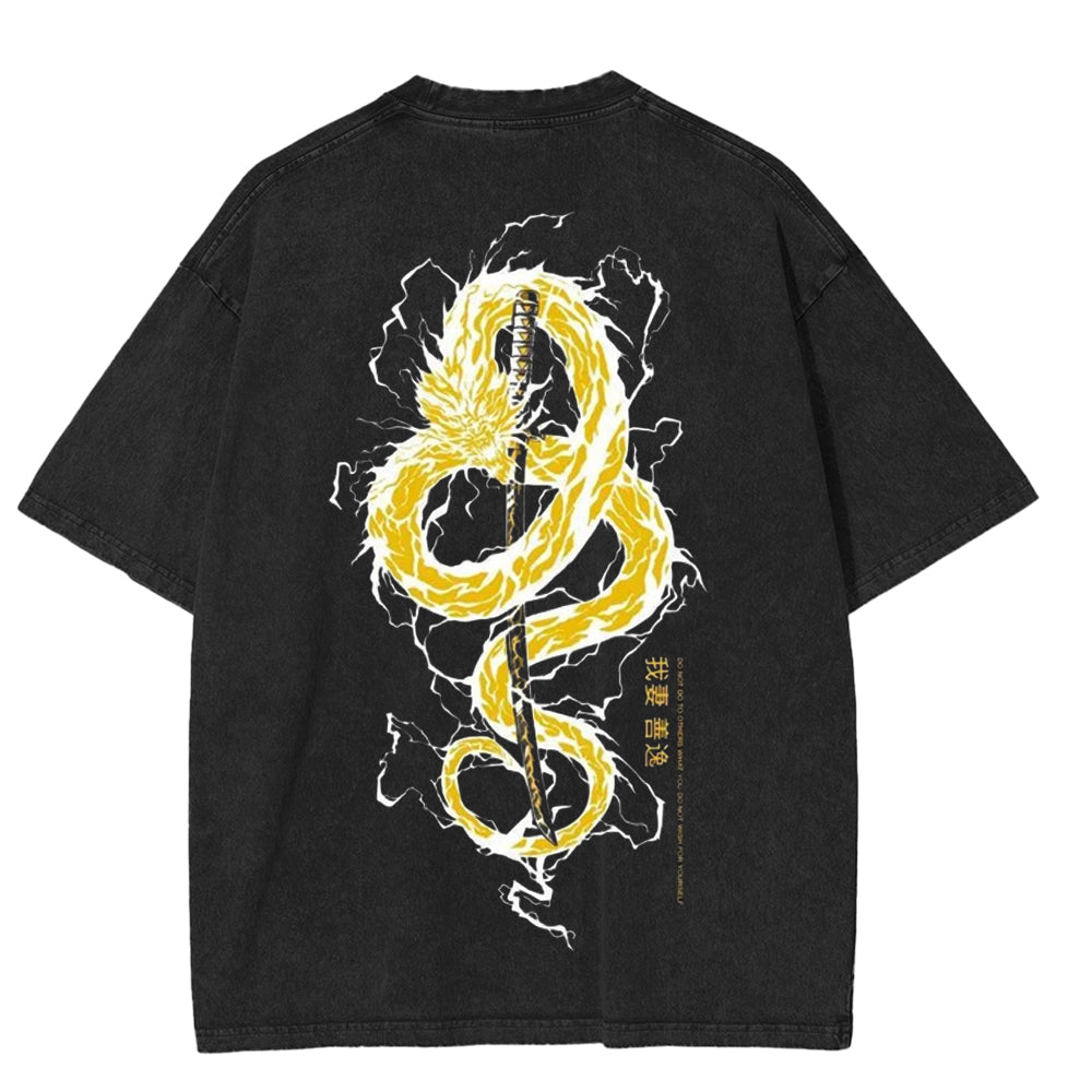 Zenitsu Anime Unisex Washed T-Shirt