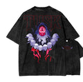 Camiseta Unisex Lavada con Estampado de Colmillo