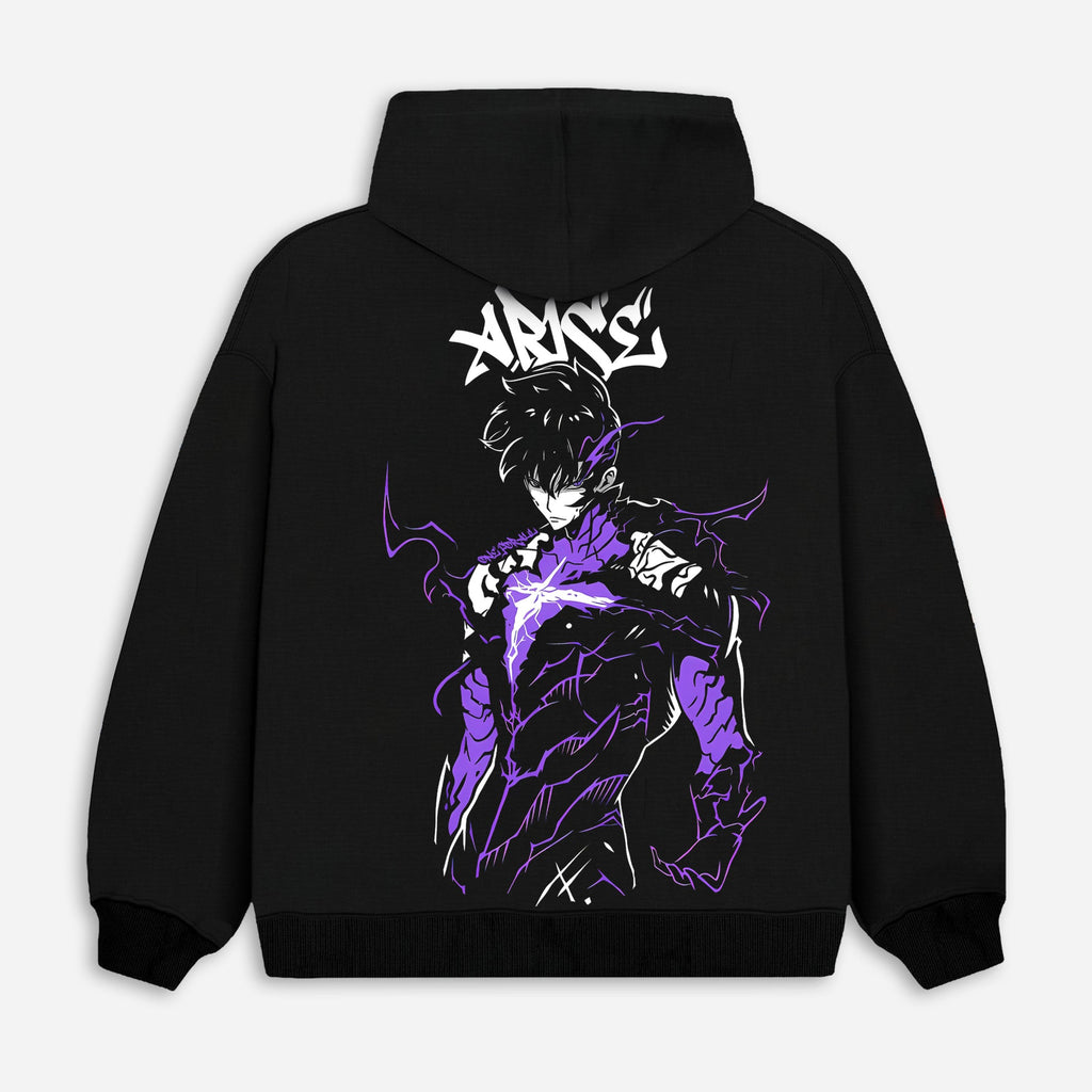 Sweat à capuche unisexe oversize imprimé Solo Leveling