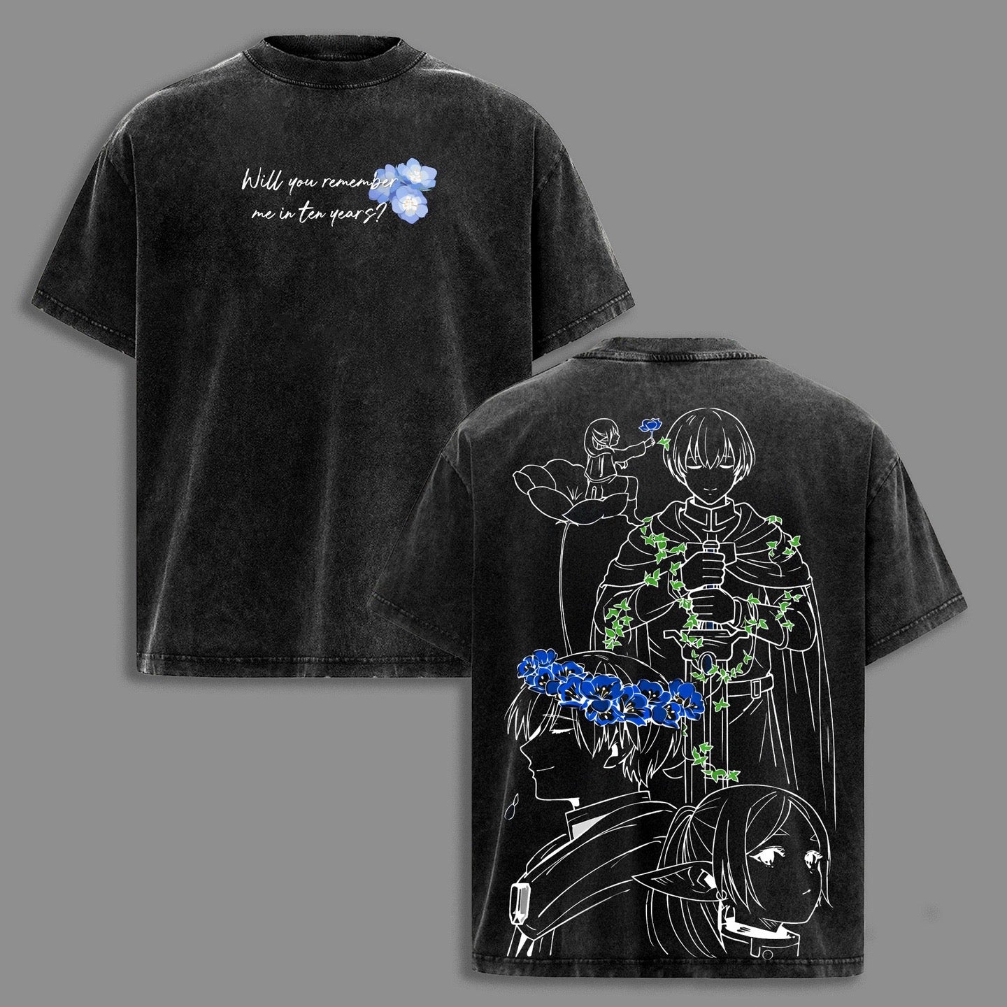 Camiseta/Sudadera de Frieren Beyond Journeys End con efecto lavado