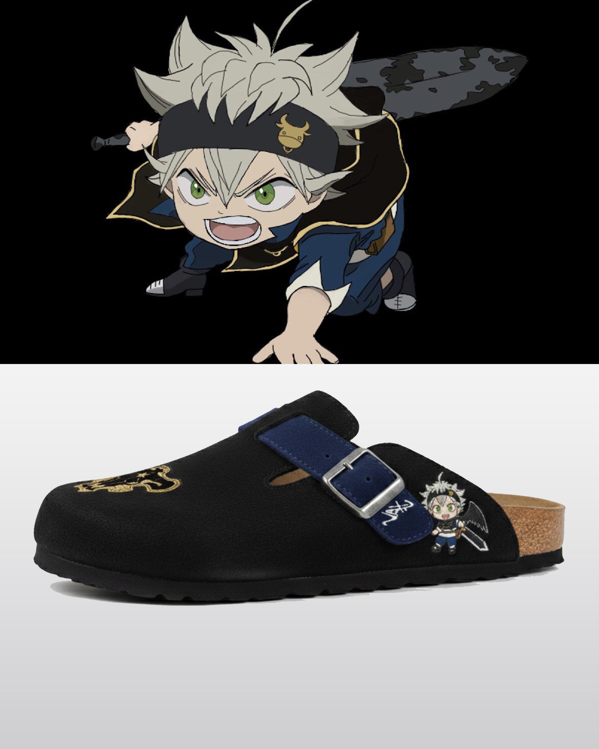 Black Clover Anime Unisex Boston Plantilla Blanda Cuero Ante