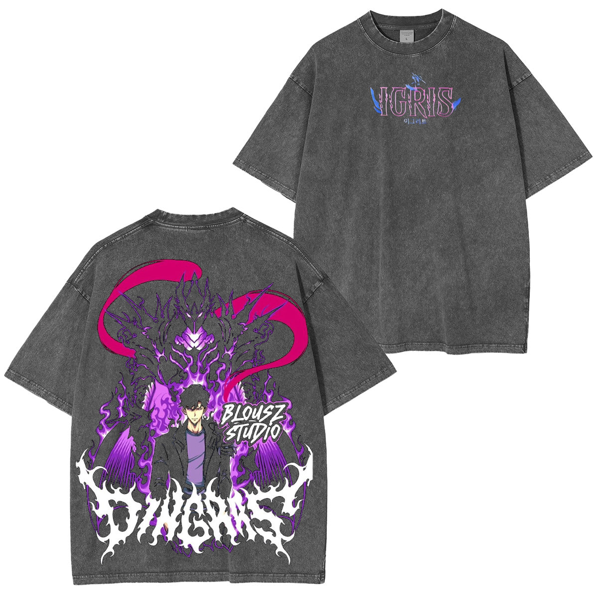 Camiseta/Sudadera/Sudadera con capucha desgastada de Solo Leveling