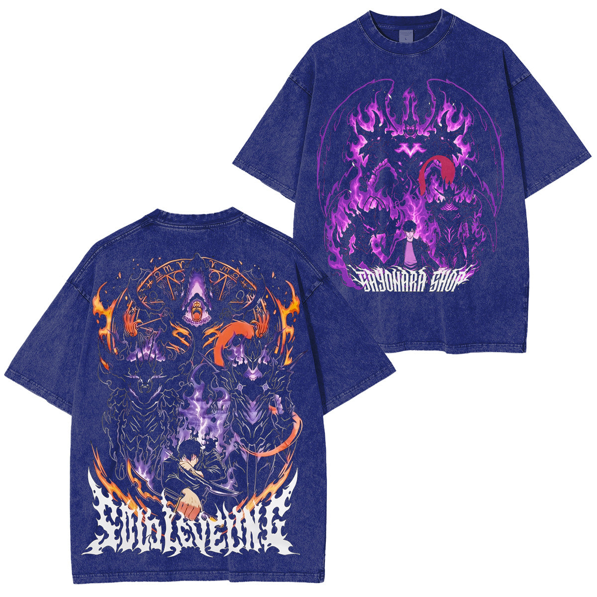 Camiseta/Sudadera de cuello redondo/Sudadera con capucha desgastada de Solo Leveling