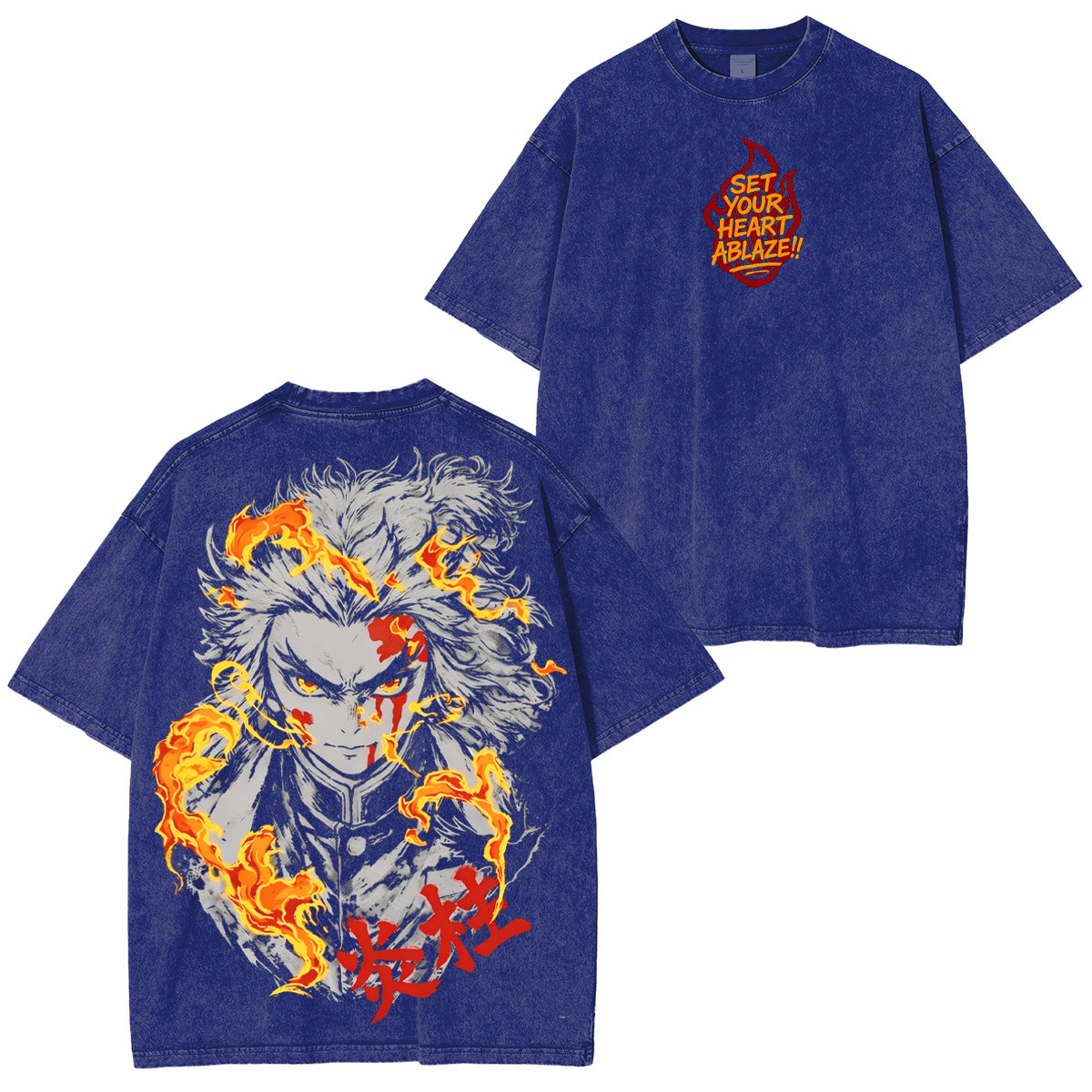 T-shirt/Sweat-shirt/Sweat à capuche délavé(e) Kyojuro Rengoku Demon Slayer