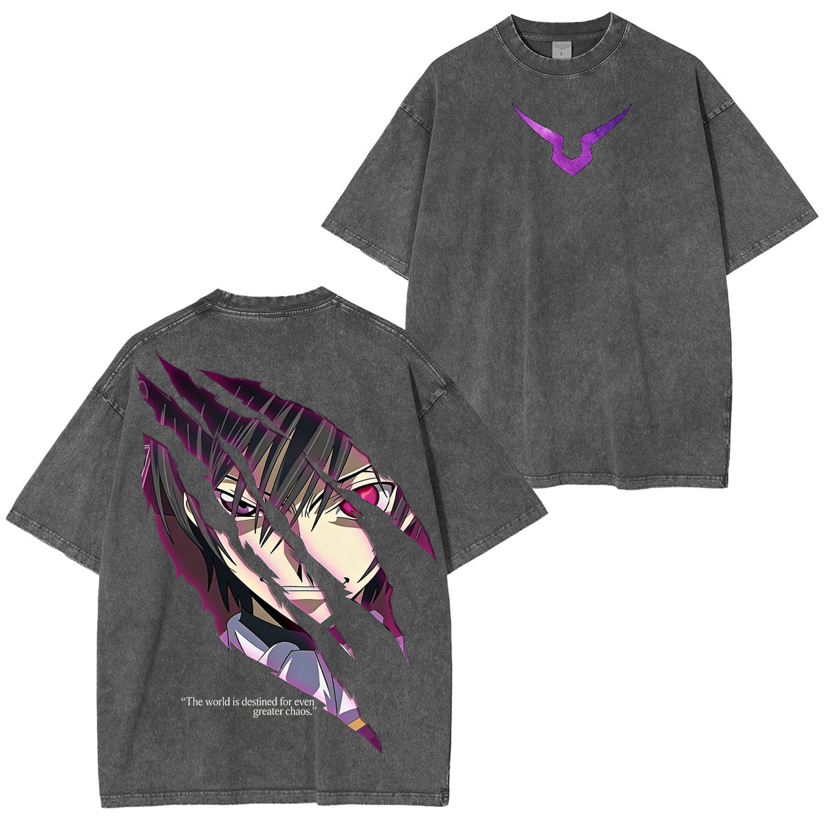 Code Geass: Lelouch de la Rébellion T-shirt/Col ras du cou/Sweat à capuche délavé