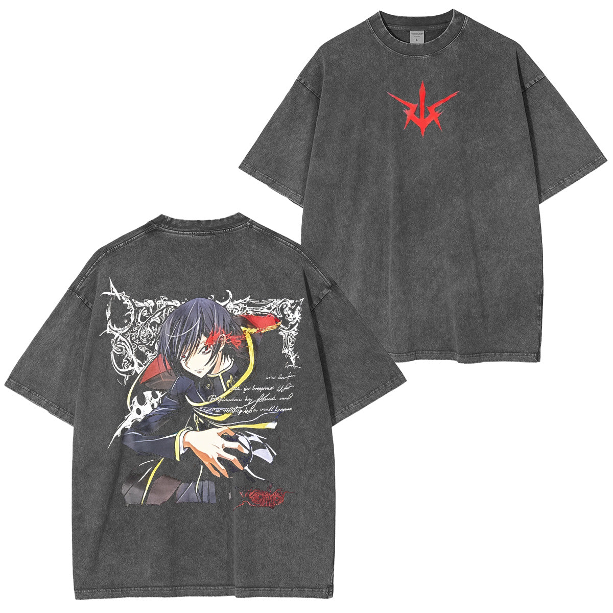 Code Geass: Lelouch de la Rébellion T-shirt/Col ras du cou/Sweat à capuche délavé