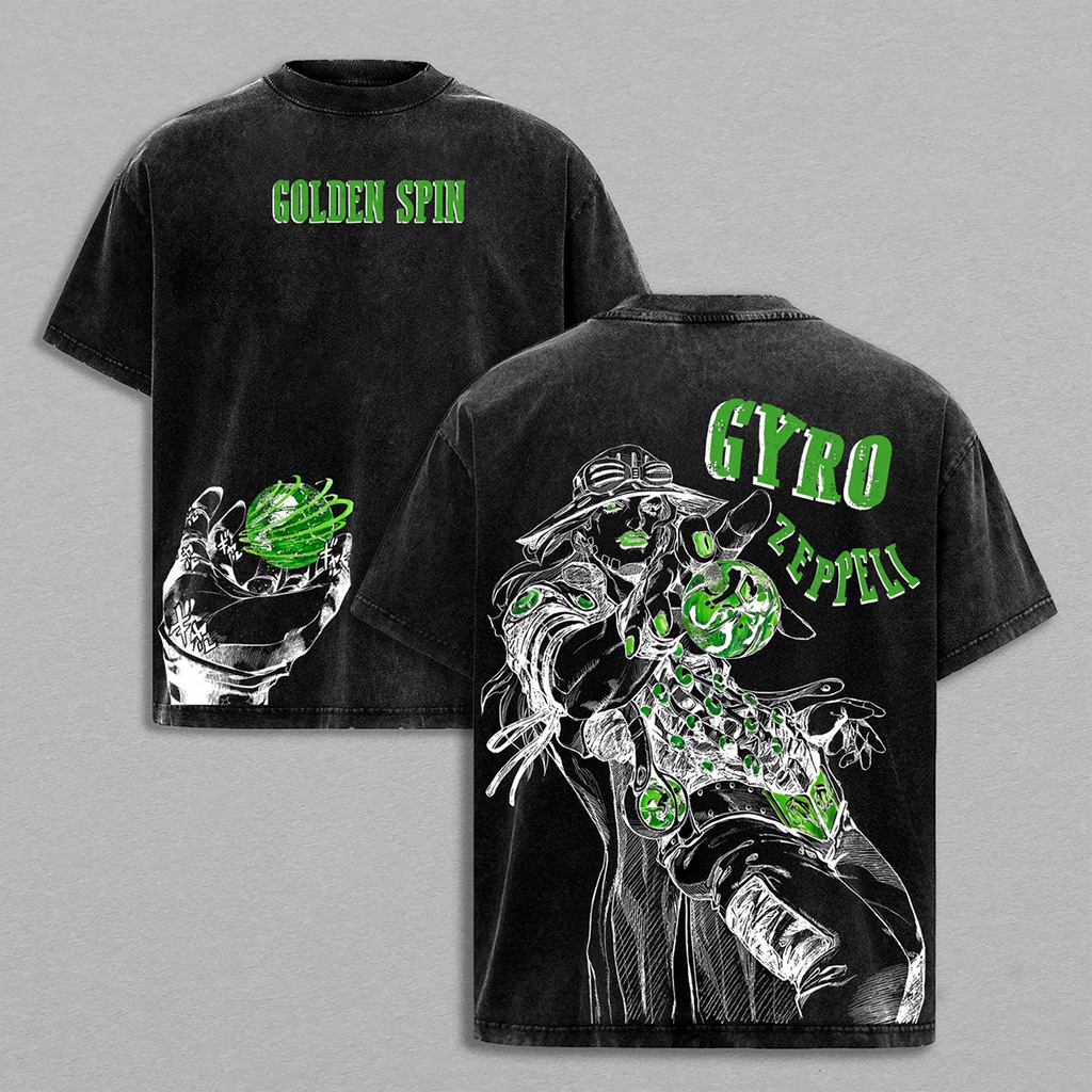 Camiseta/Sudadera de cuello redondo/Sudadera con capucha JoJo Gyro Zeppeli Lavada