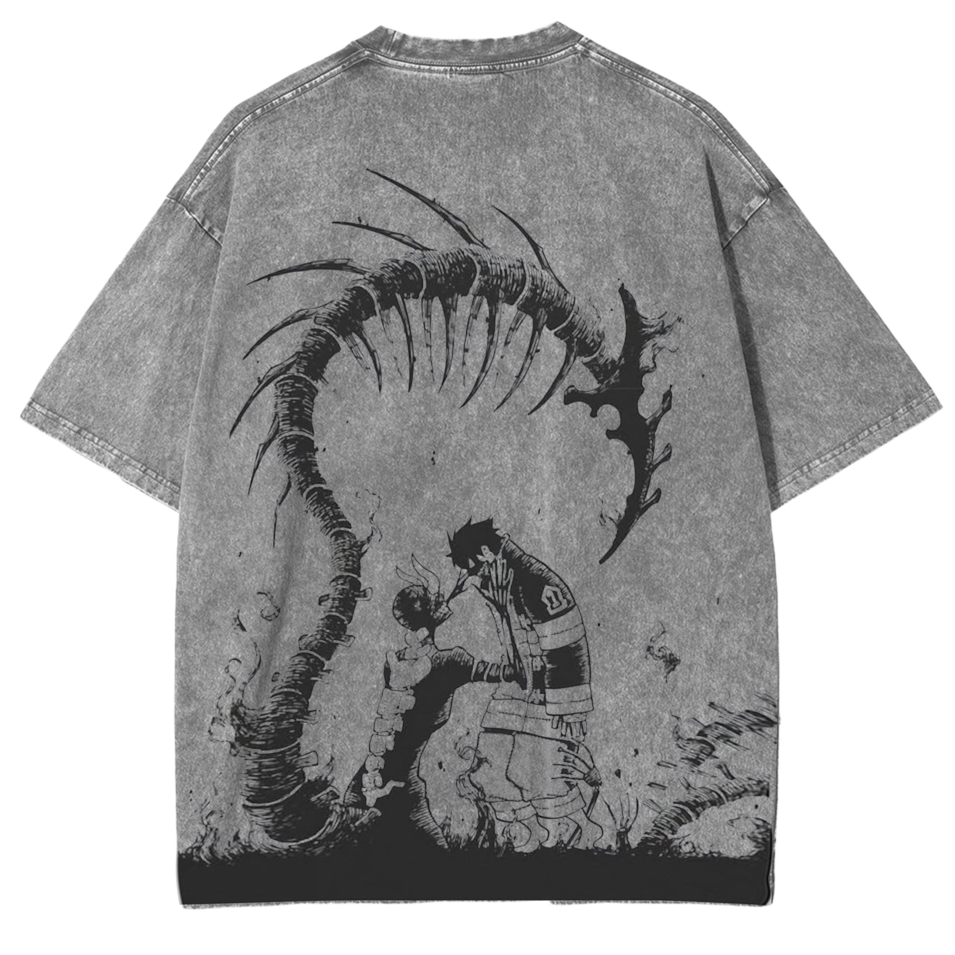 T-shirt unisexe délavé de l'anime Fire Force