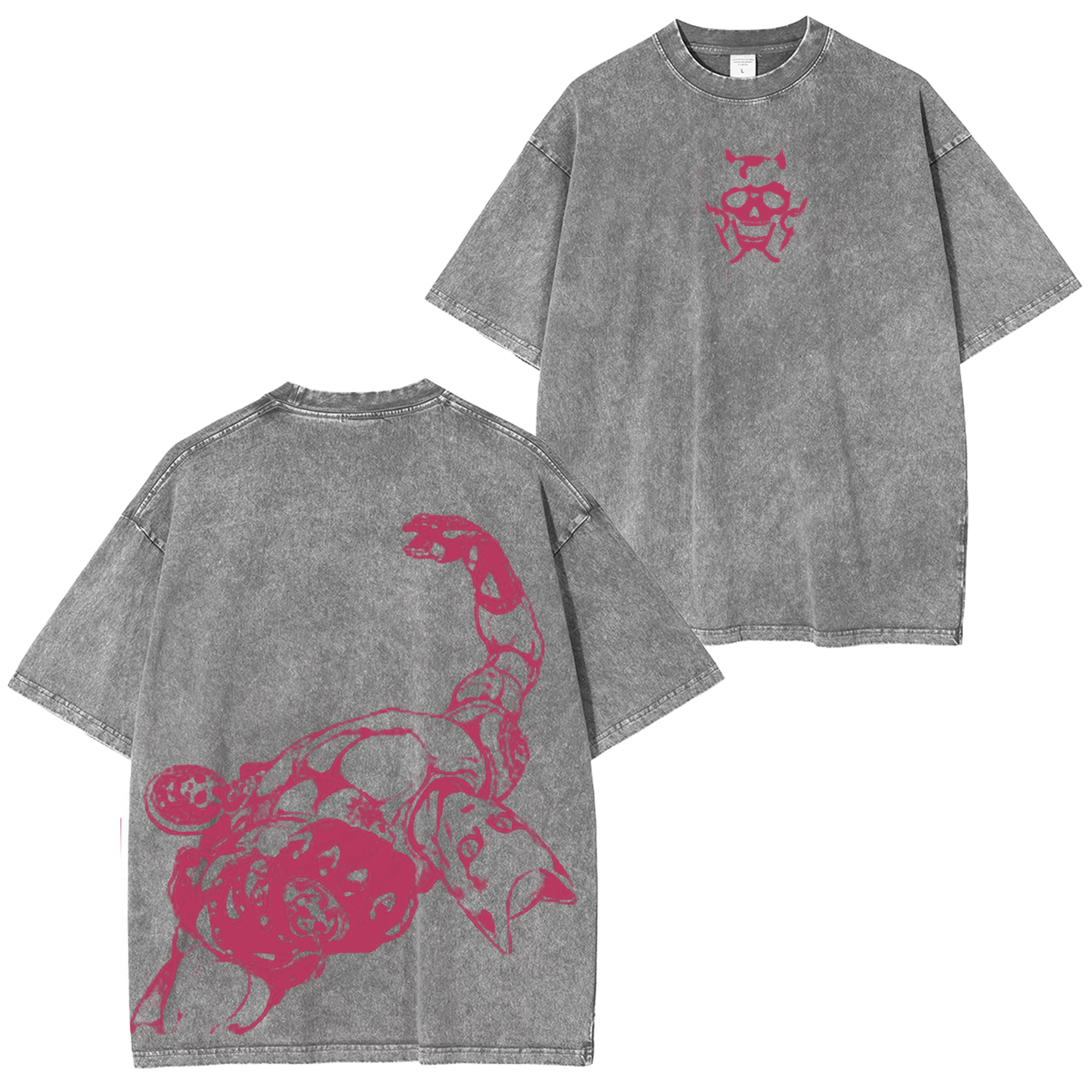 Camiseta Unisex Lavada Vintage Jojo's Bizarre Adventure Killer Queen