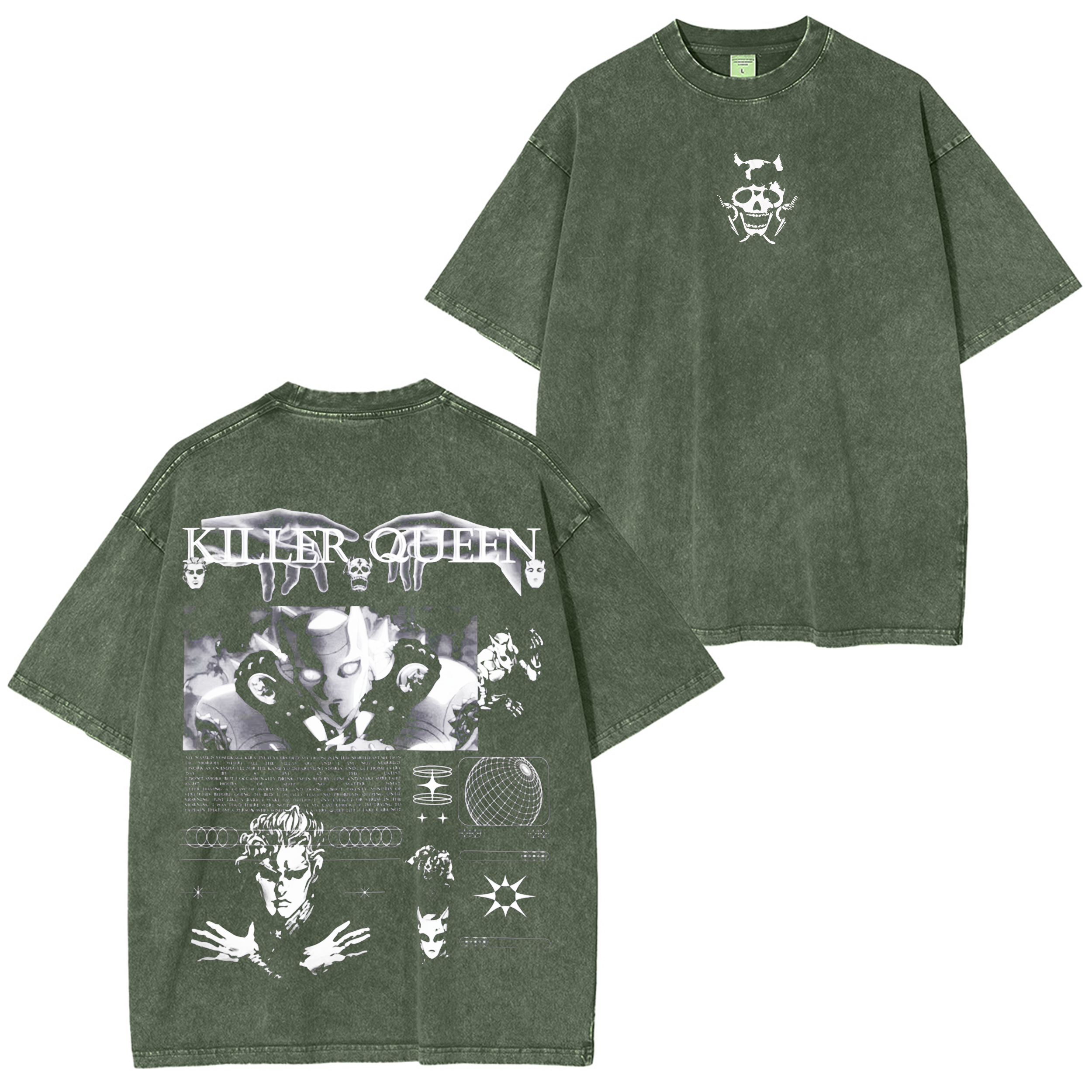 Camiseta Unisex Lavada Killer Queen JoJo Vintage