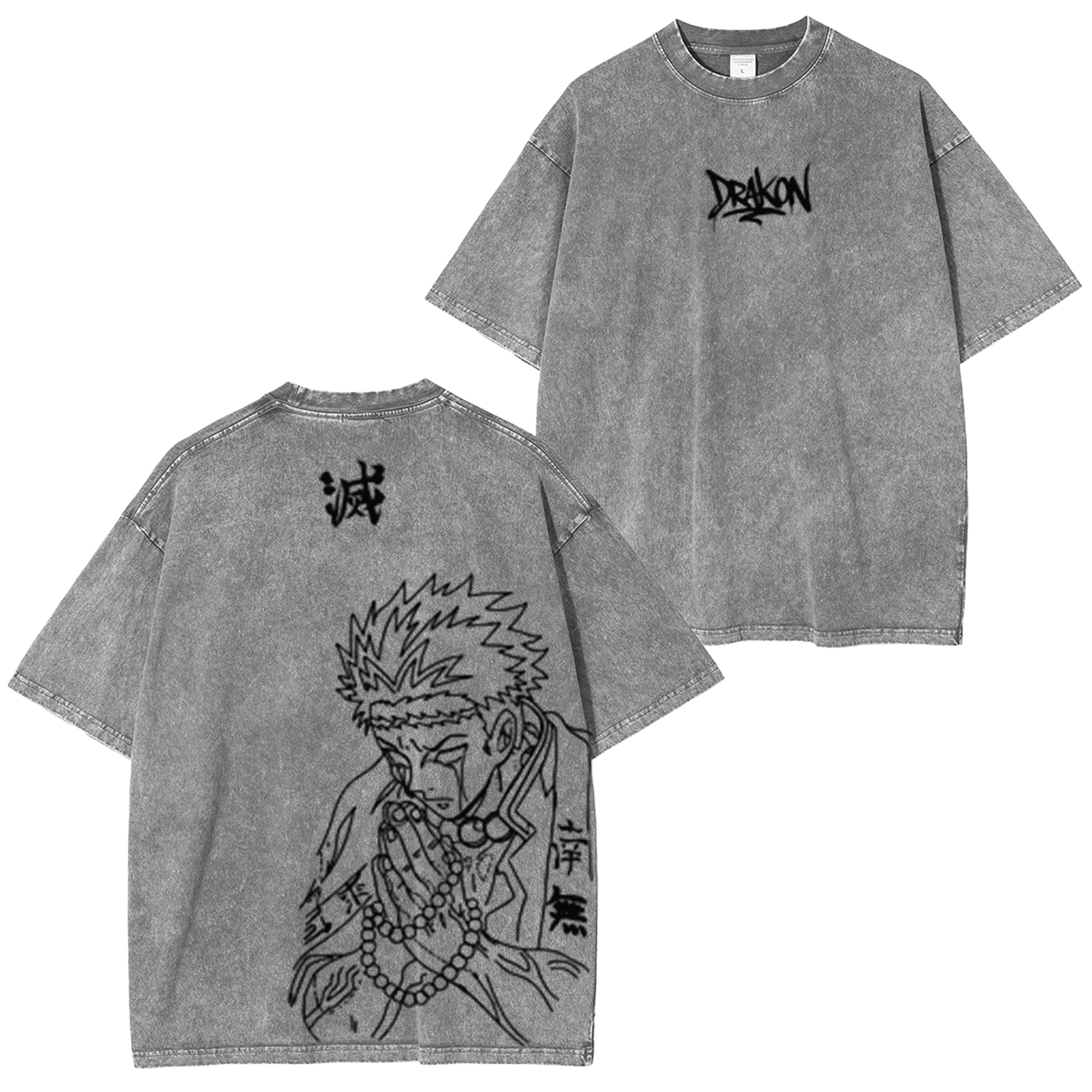 Camiseta unisex lavada de Demon Slayer Anime