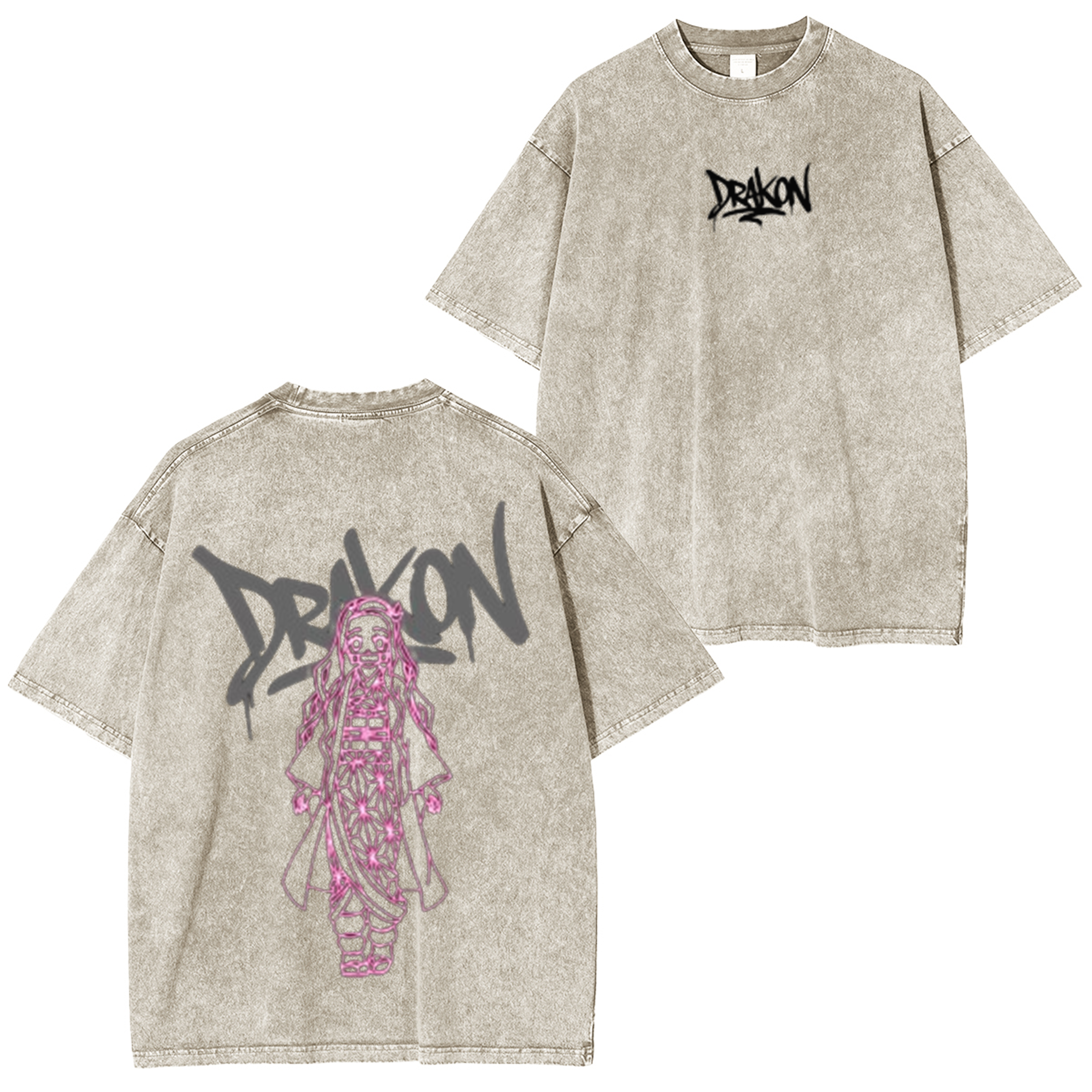 Camiseta unisex lavada Demon Slayer Nezuko Kamado Anime