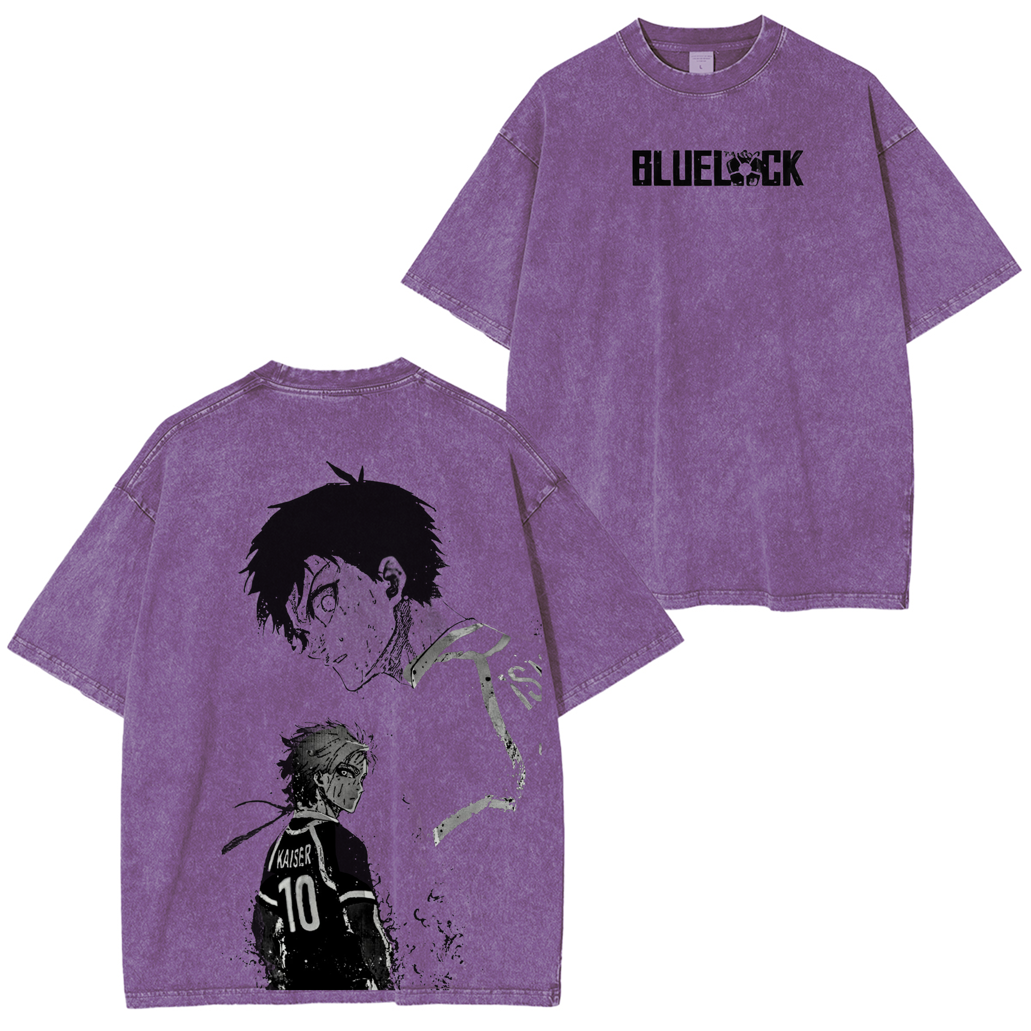T-shirt lavé unisexe anime Blue Lock