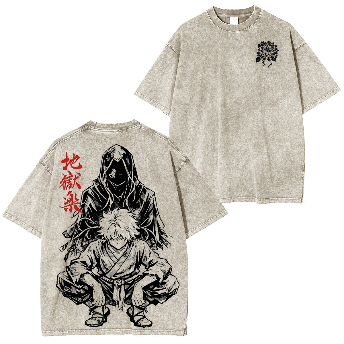 Camiseta/Sudadera/Sudadera con capucha Hell's Paradise lavada vintage