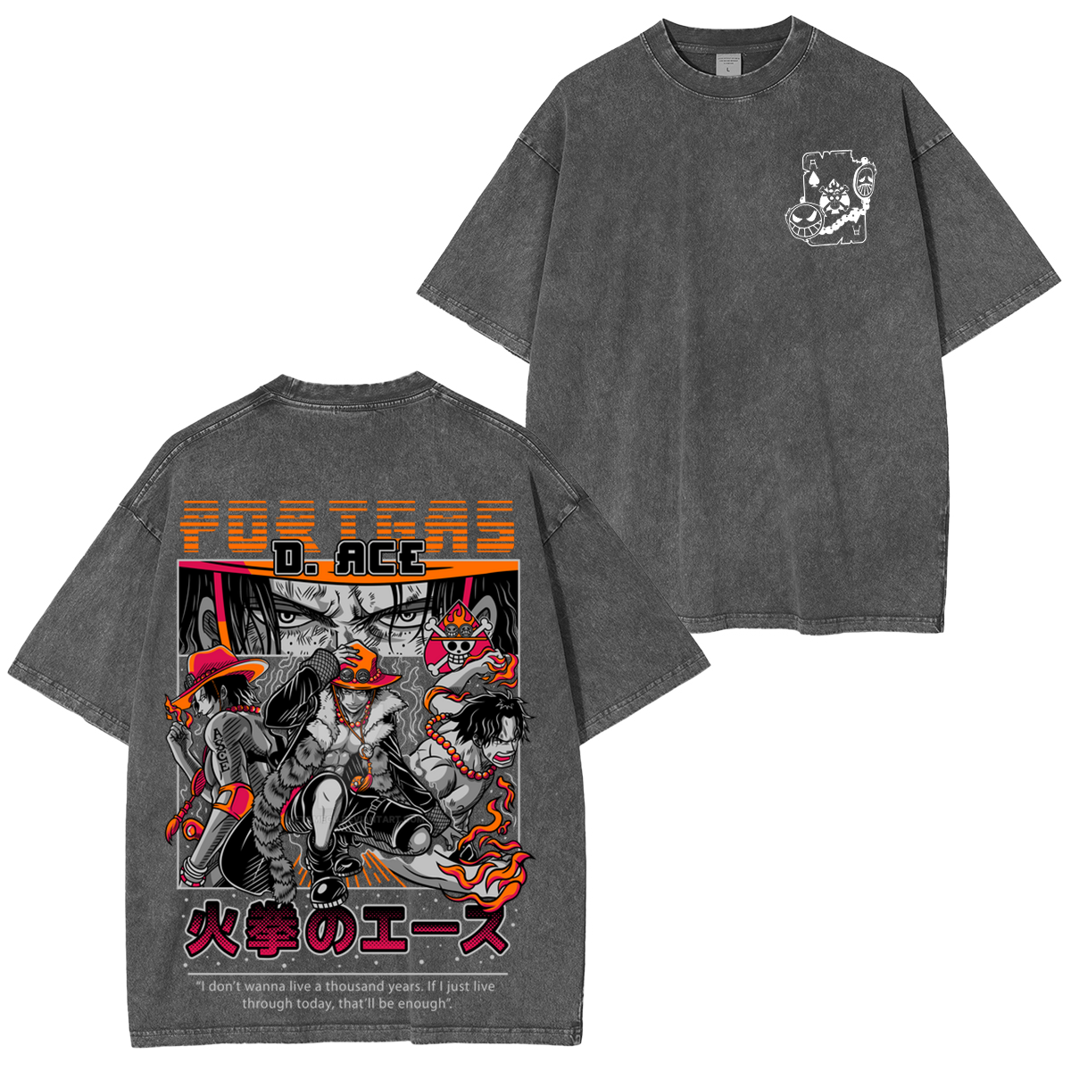 One Piece Vintage Wash Japanese Design T-Shirt
