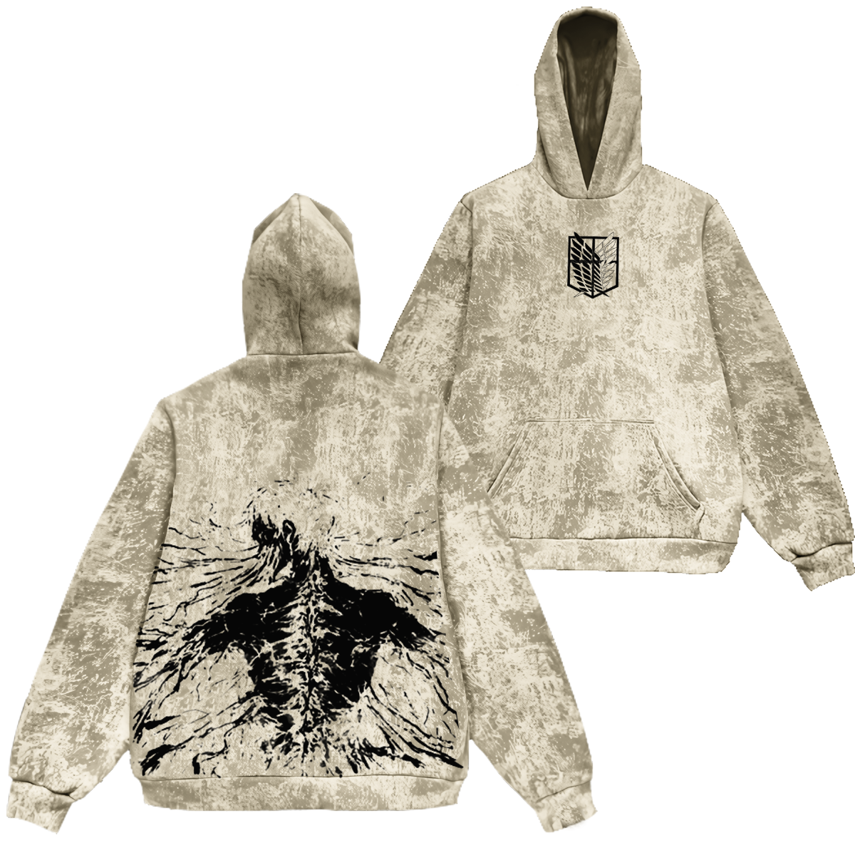 Sudadera con capucha vintage Eren inspirada en Eren Yeager