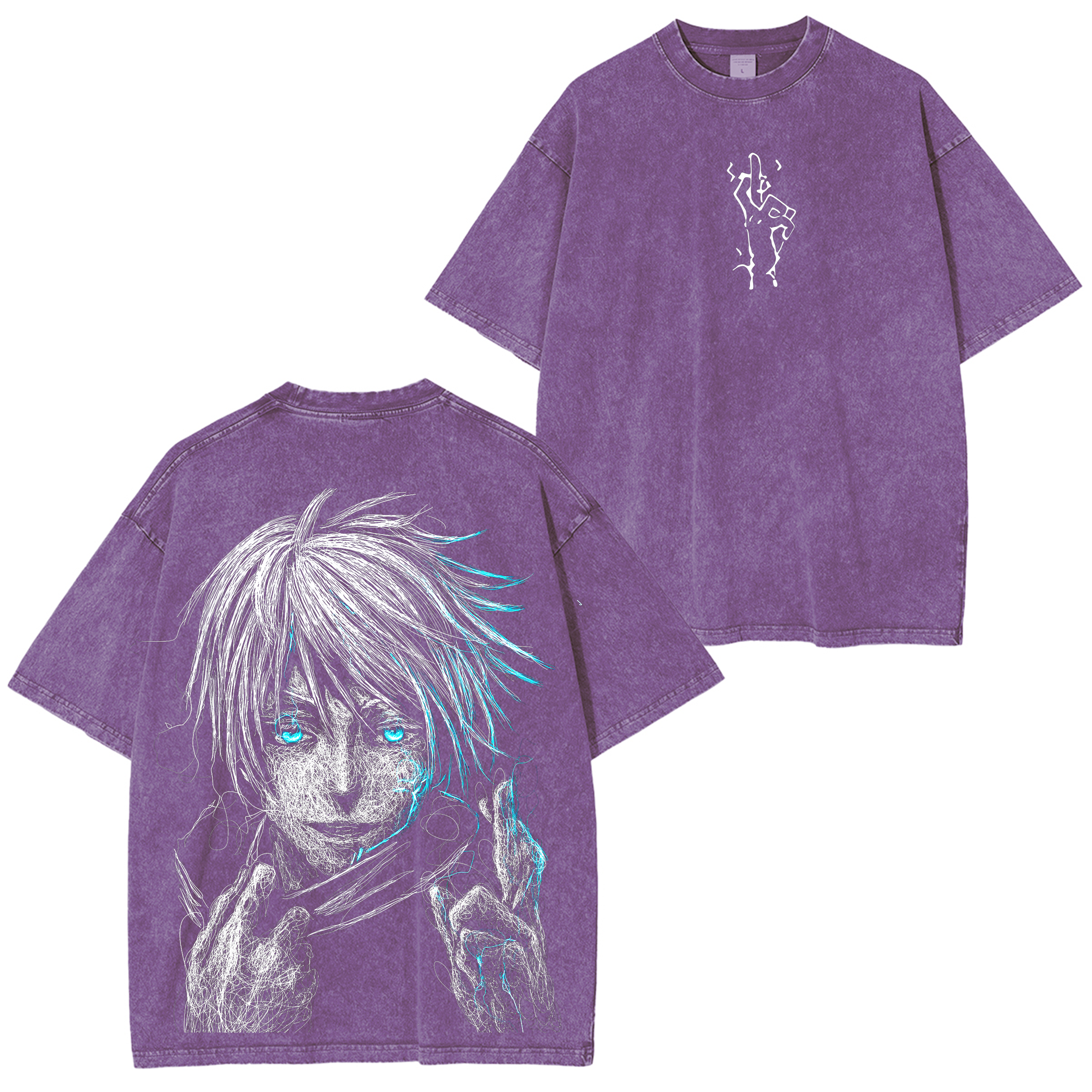 Camiseta Lavada Unisex Vintage Satoru Gojo
