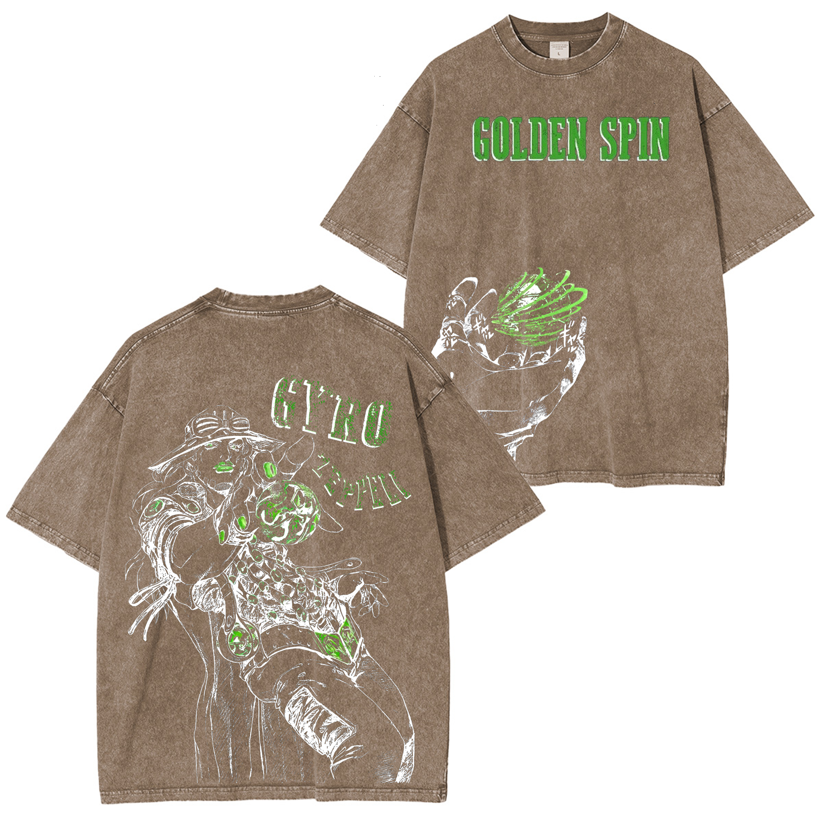T-shirt, col ras du cou ou sweat à capuche lavé JoJo Gyro Zeppeli