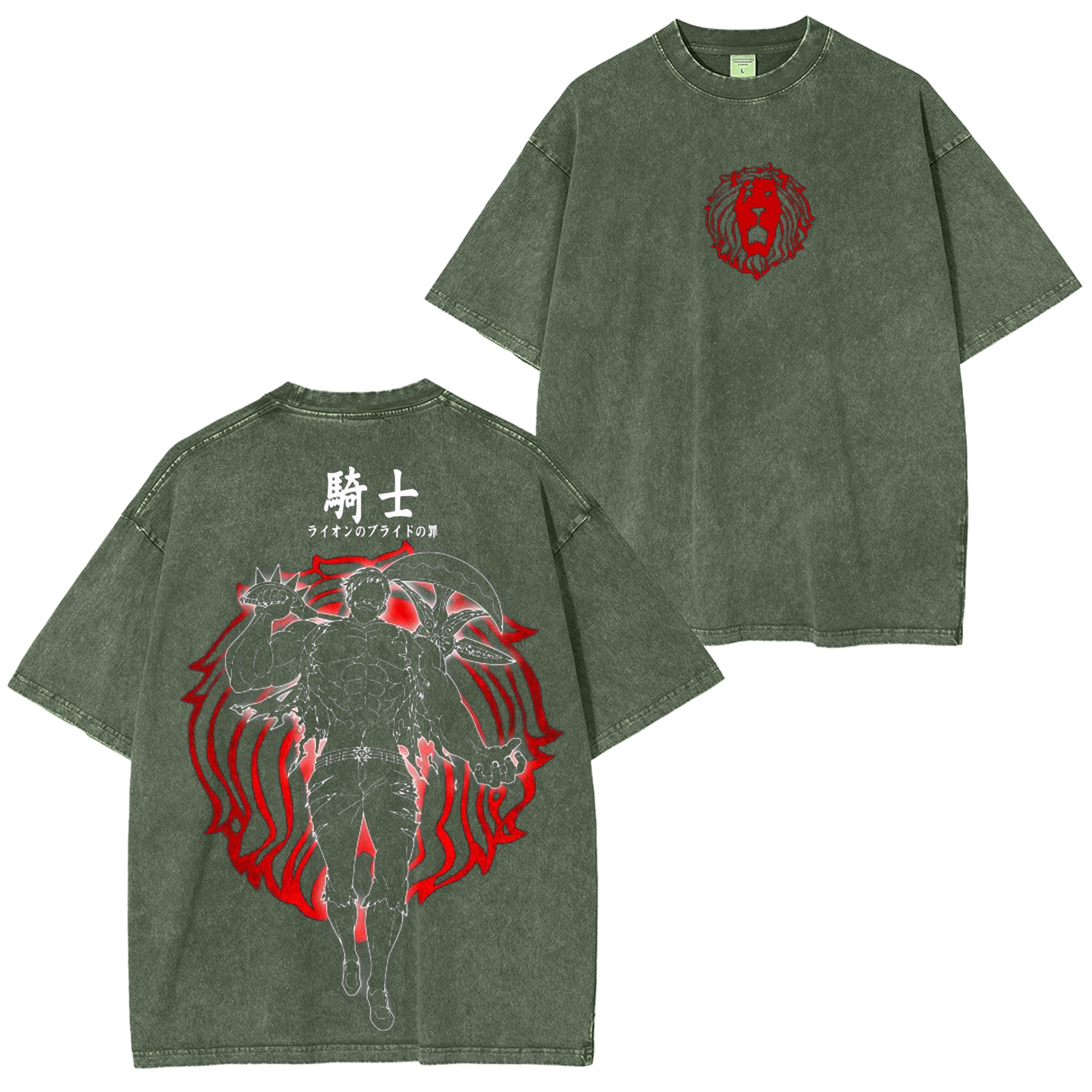 Camiseta unisex lavada vintage Los siete pecados