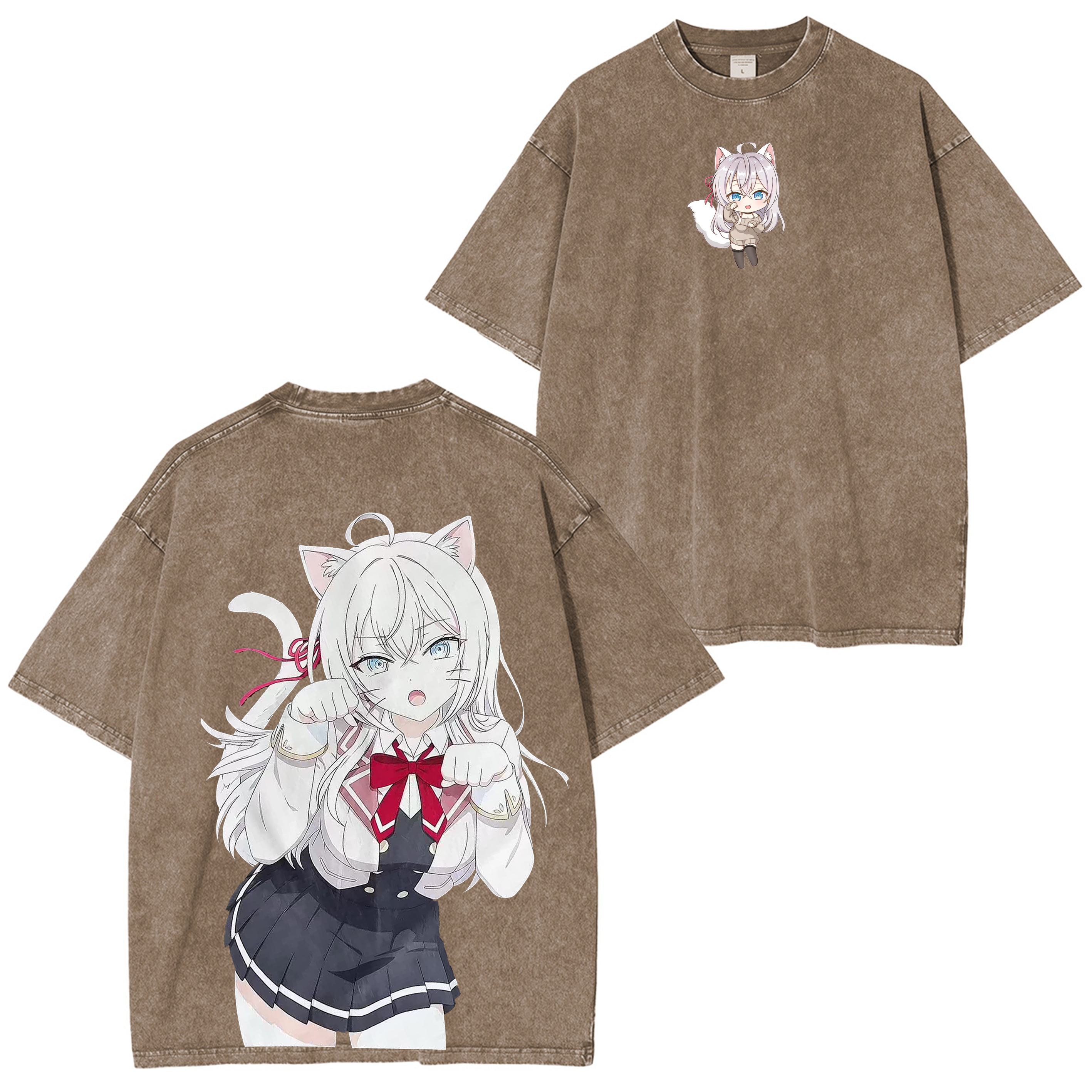 T-shirt/Sweat-shirt/Pull à capuche délavé Alya Anime