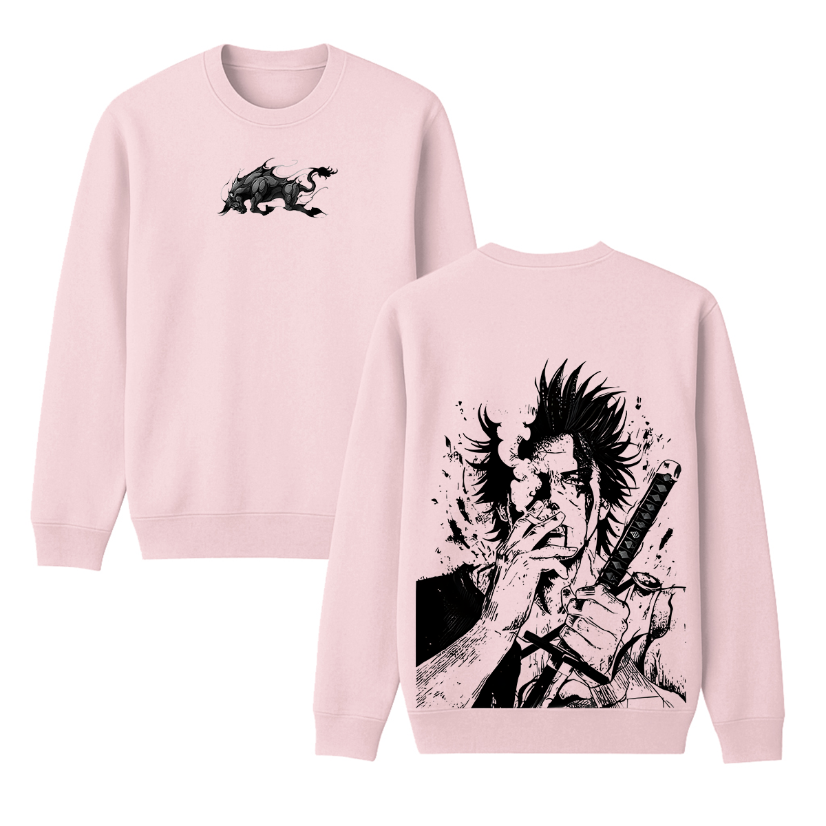 Sudadera Unisex Vintage Estampada por Doble Cara Yami Sukehiro x Black Bulls Anime Black Clover